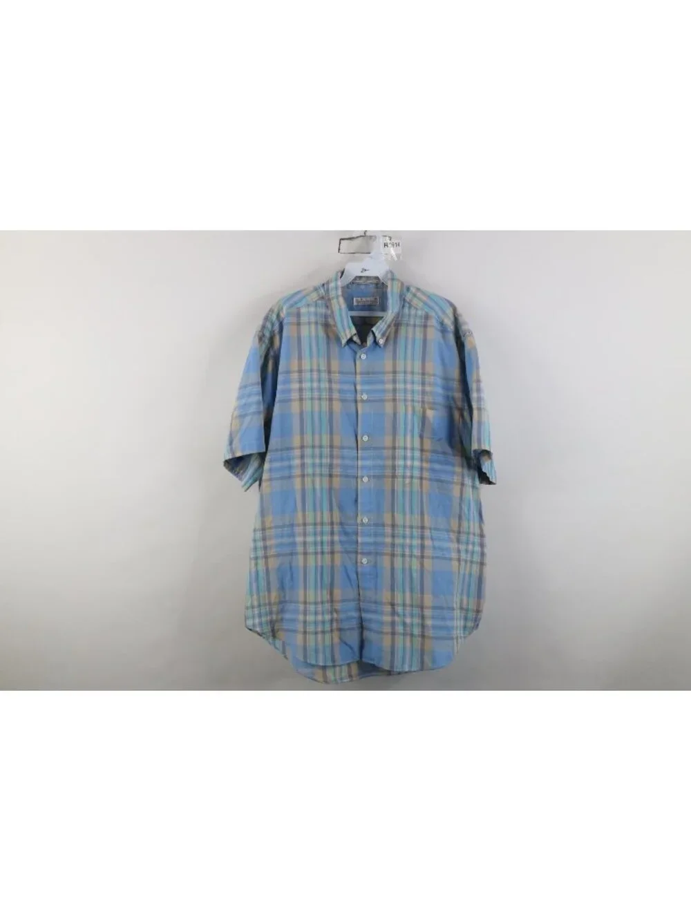 Vintage 80s 90s Levis Mens XL Faded Madras Plaid Collared Button Down Shirt